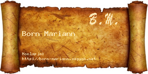 Born Mariann névjegykártya