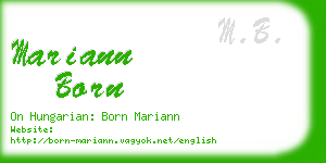 mariann born business card